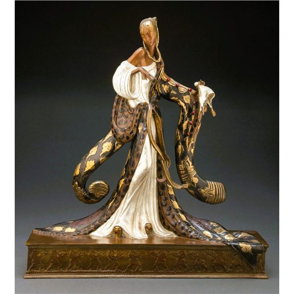 Erte' Original Bronze Sculpture, "Rigoletto," 1989
