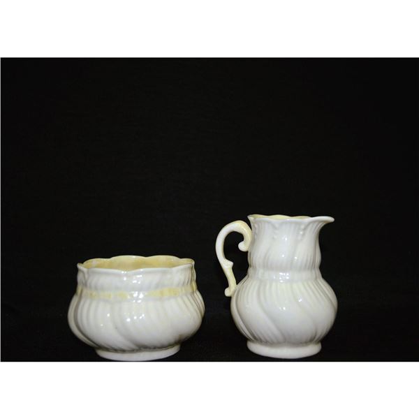 Belleek Porcelain Sugar and Creamer, Black Mark