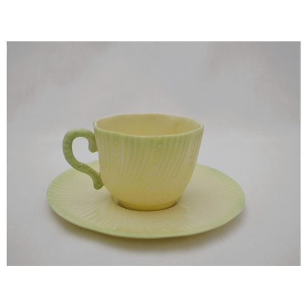 Belleek Porcelain Cup & Saucer, Belleek Collectors Society, H215