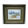 Image 1 : R. Poole Original Porcelain Painting Farm Scene W/Frame