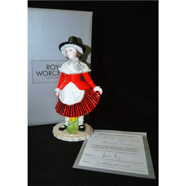 Royal Worcester Porcelain Y Ferch Gymraeg Welsh Girl Sculpture