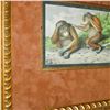 Image 2 : Original Hand Colored Engraving Two Monkey's, W/Frame, 1890