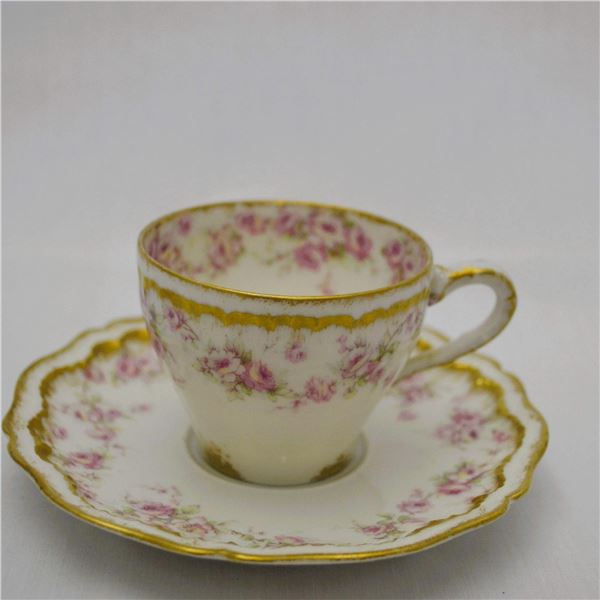 Theodore Haviland Limoges Porcelain Cup and Saucer, Vintage