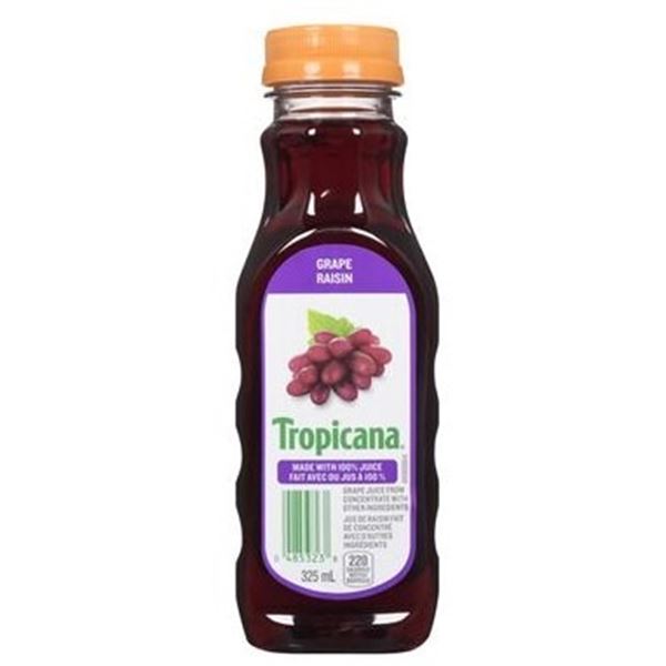 CASE WITH 12 325ML BOTTLES OF GRAPE TROPICANA