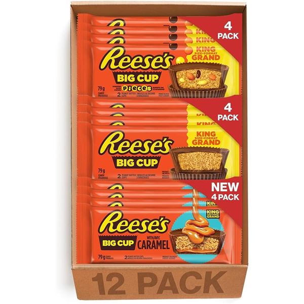 NEW 12 X 79G REESES BIG CUP CANDY