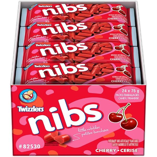 NEW 24 X 75G TWIZZLERS NIBS CHERRY