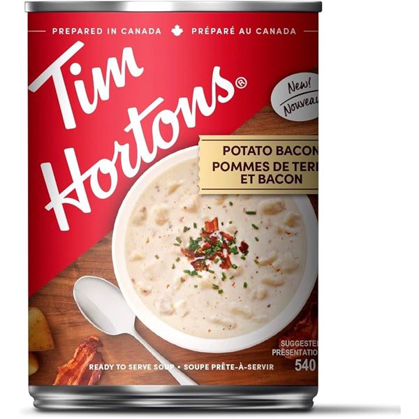NEW 2 X 540ML TIM HORTONS POTATO BACON SOUP