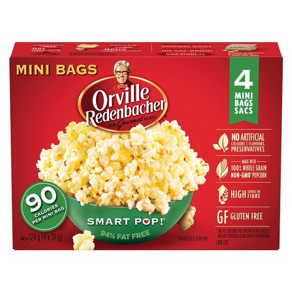 NEW 4 X 124G ORVILLE MINI BAGS POPCORN