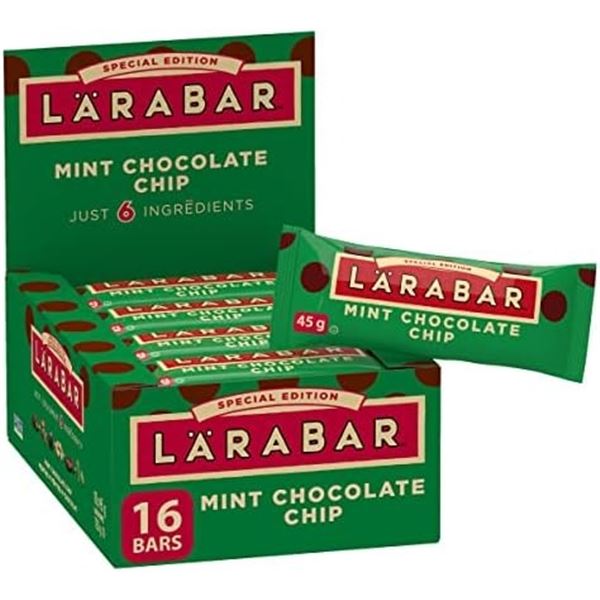 NEW 16 X 45G LARABAR MINT CHOCOLATE CHIP