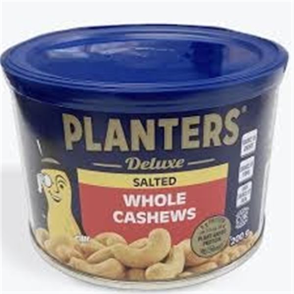 NEW 2 X 200G PLANTERS DELUXE SALTED WHOLE CASHEWS