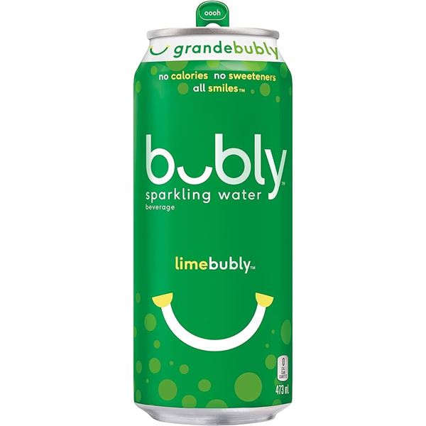 NEW 12 X 355ML BUBLY LIME SPARKLING WATER