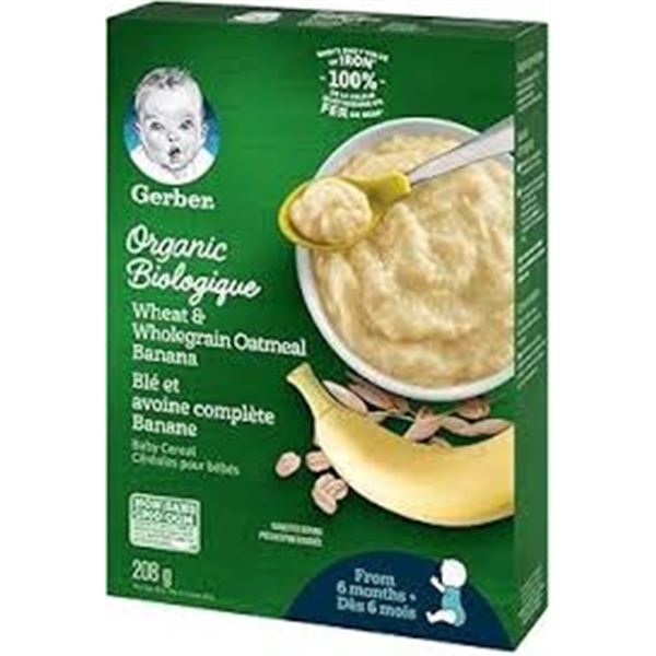 NEW 6 X 208G GERBER OATMEAL BANANA CEREAL