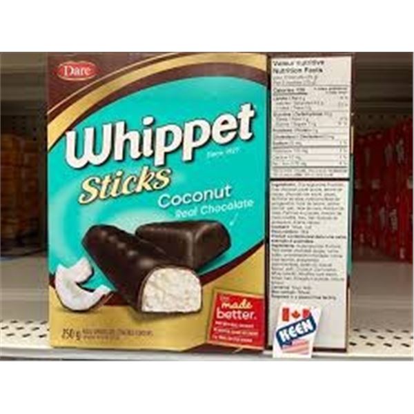 NEW 250G DARE WHIPPET STICKS COCONUT