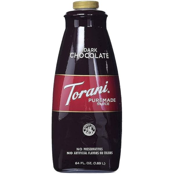 NEW 64 OZ TORANI DARK CHOCOLATE SAUCE