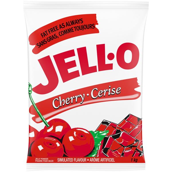 NEW 2 X 1KG JELL-O CHERRY JELLY POWDER