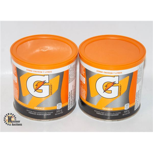 NEW 2 X 560G GATORADE ORANGE DRINK POWDER