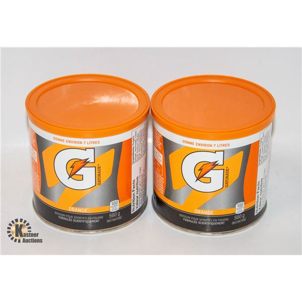 NEW 2 X 560G GATORADE ORANGE DRINK POWDER