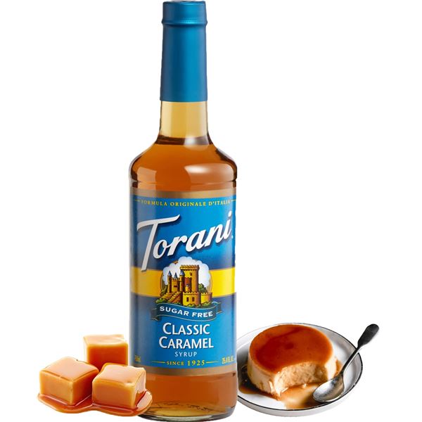 NEW 750ML TORANI SUGAR FREE CARAMEL SYRUP