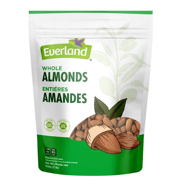 NEW 908G EVERLAND WHOLE ALMONDS