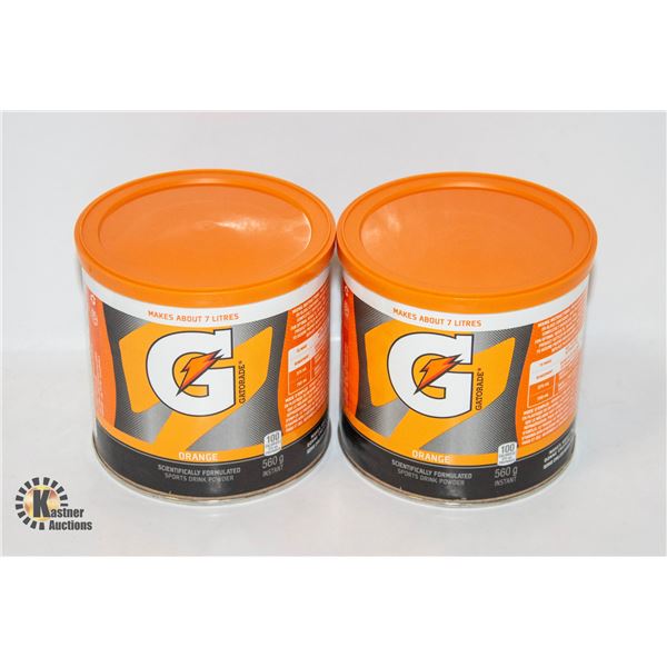 NEW 2 X 560G GATORADE ORANGE DRINK POWDER