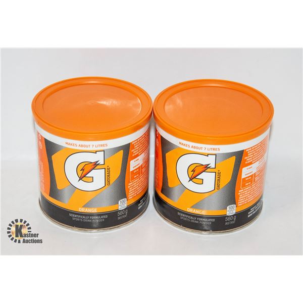 NEW 2 X 560G GATORADE ORANGE DRINK POWDER
