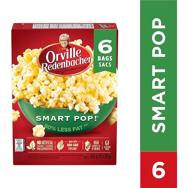 NEW 6 X 70G ORVILLE SMART POP CORN