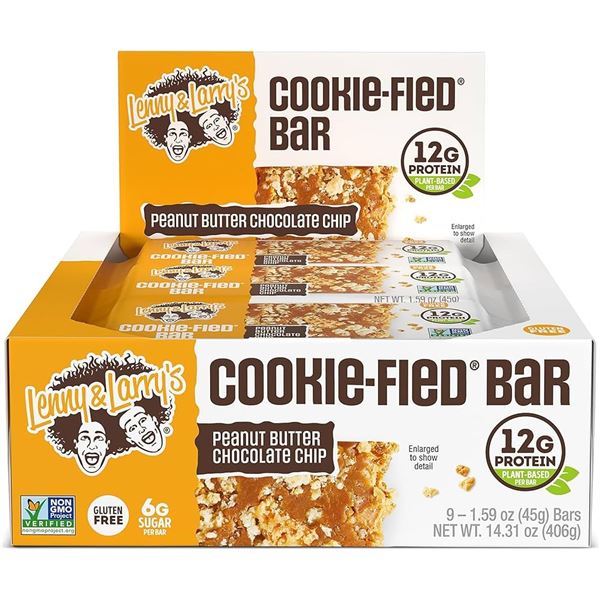 NEW 9 X 45G LENNY & LARRYS PEANUT BUTTER CHOC BARS