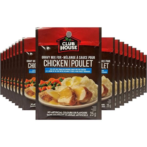 NEW 10 X 25G CLUB HOUSE CHICKEN POULET GRAVY MIX