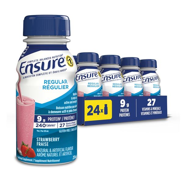 NEW 24 X 235ML ENSURE STRAWBERRY SUPPLEMENT