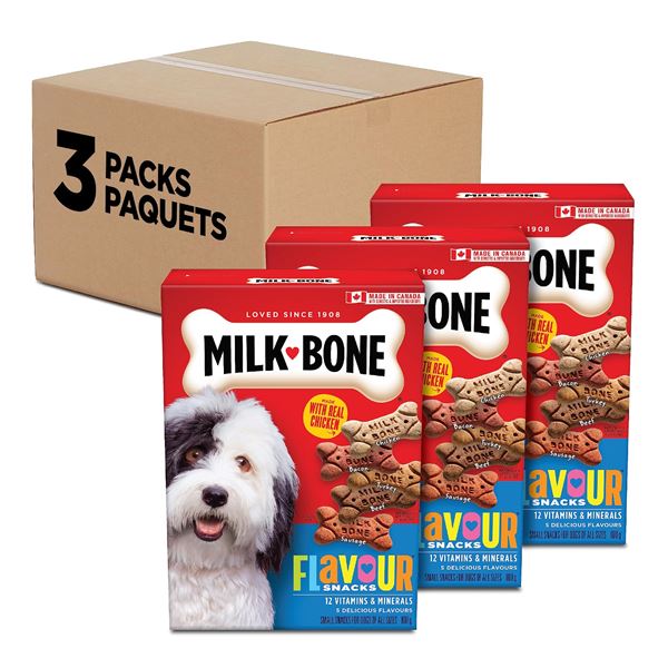 NEW 3 X 800G MILK BONE DOG BISCUITS FLAVOUR TREATS