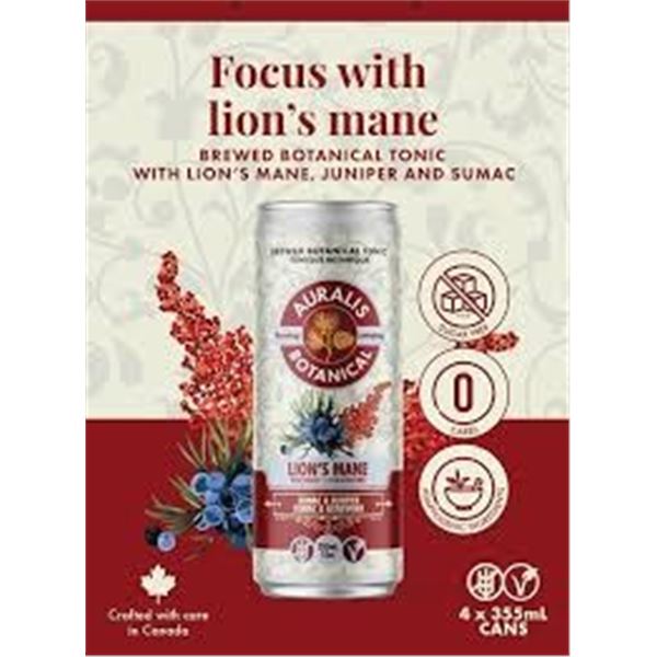 NEW 4 X 355ML AURALIS LIONS MANE CONCENTRATE