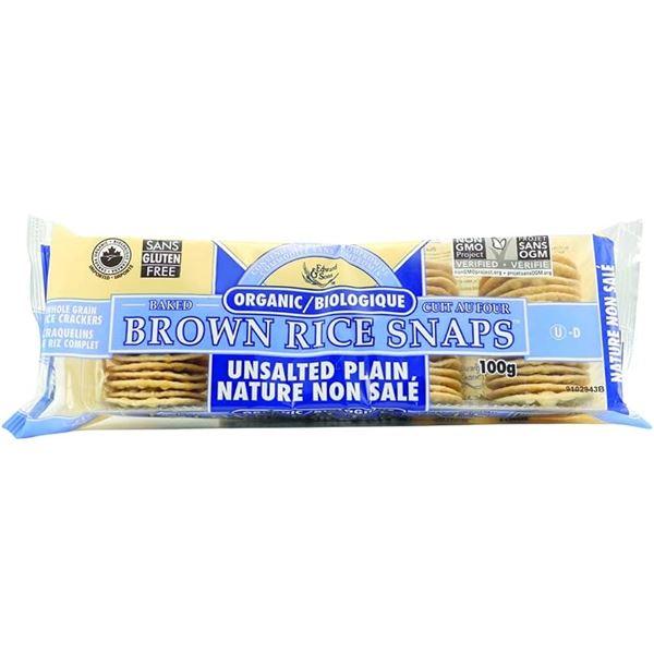 NEW 2 X 100G EDWARD & SONS BROWN RICE SNAPS