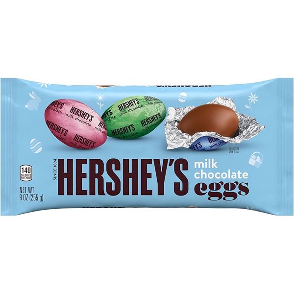 NEW 2 X 185G HERSHEYS MILK CHOCOLATE EGGS