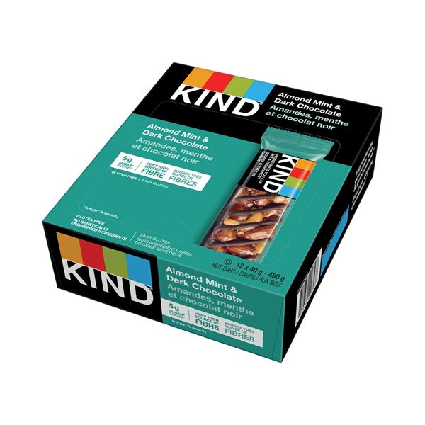 NEW 12 X 40G KIND ALMOND CASHEW MINT & DARK CHOC