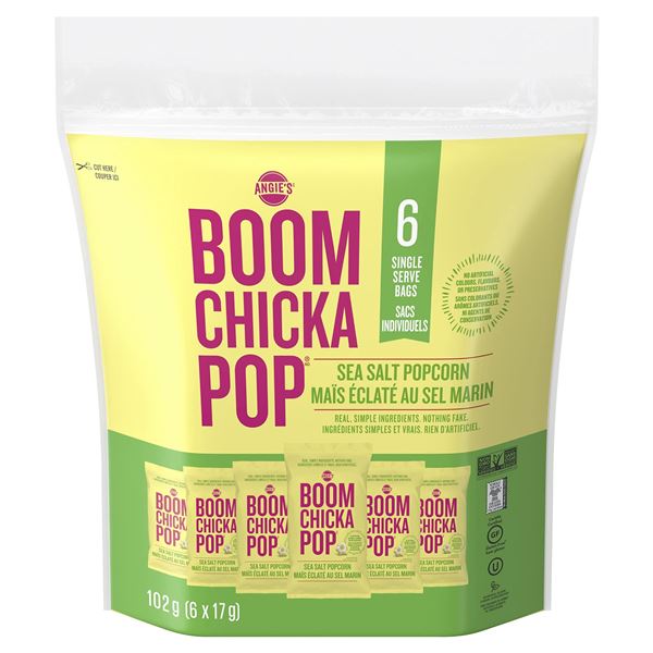NEW 6 X 17G BOOM CHICKA POP SEA SALT POPCORN