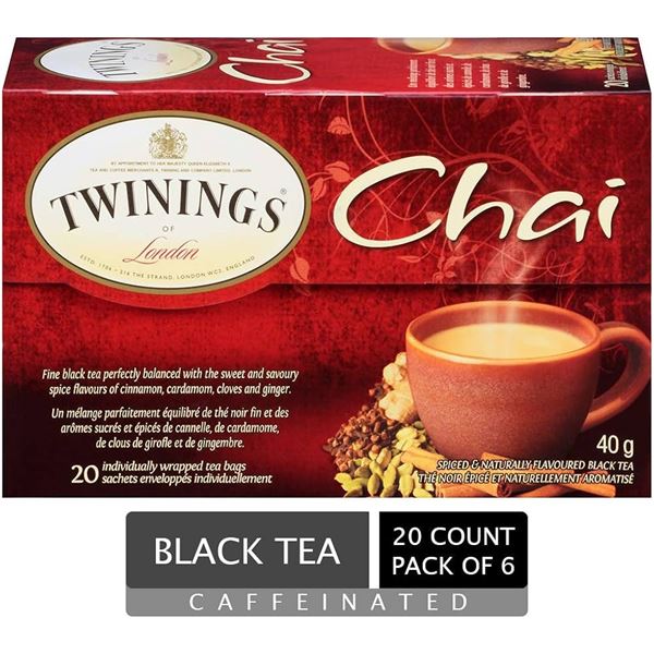 NEW 6 X 40G TWINKINGS INDIAN SPICED CHAI TEA
