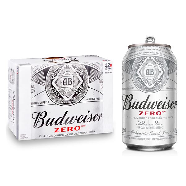 NEW 12 X 355ML BUDWEISER ZERO ALCOHOL