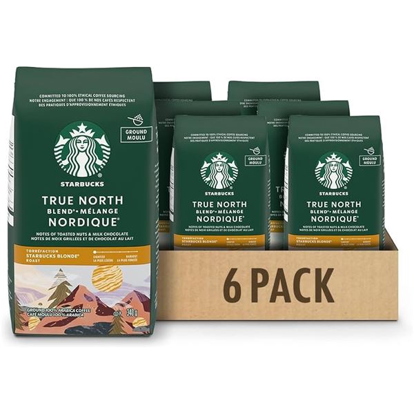 NEW 6 X 340G STARBUCKS COFFEE TRUE NORTH