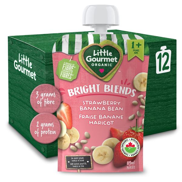 NEW 12 X 113ML BABY GOURMET STRAWBERRY BANANA BEAN