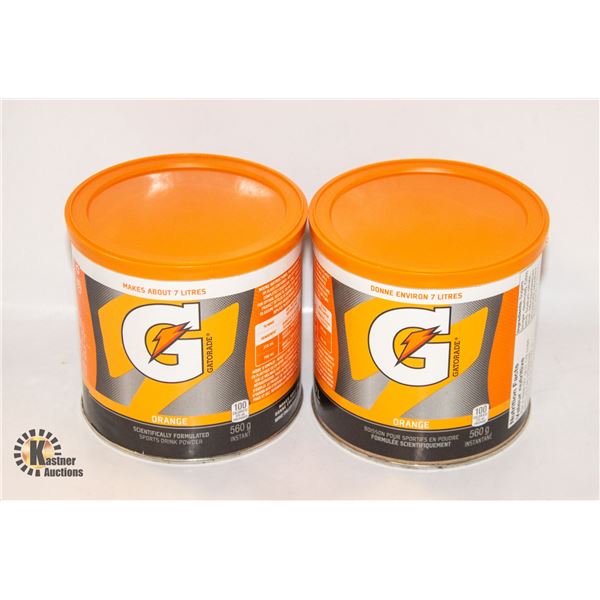 NEW 2 X 560G GATORADE ORANGE DRINK POWDER
