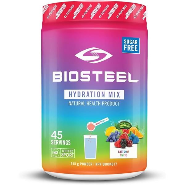 NEW 315G BIOSTEEL HYDRATION MIX 45 SERVINGS