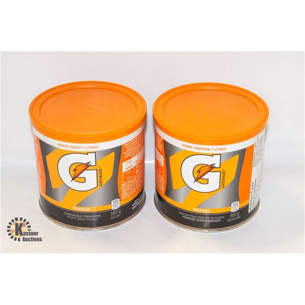 NEW 2 X 560G GATORADE ORANGE DRINK POWDER