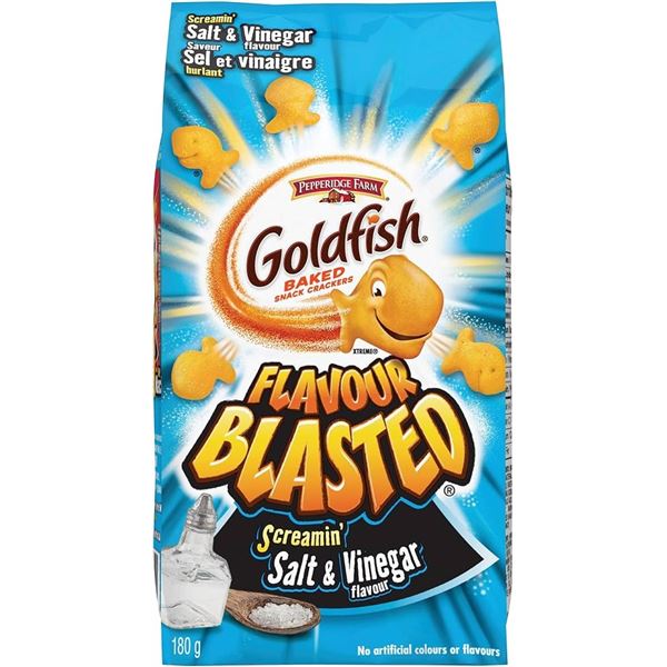 NEW FLAT OF 4 X 100G GOLD FISH SALT & VINEGAR