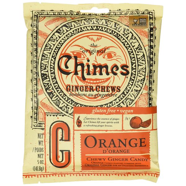NEW 5 OZ CHIMES GINGER CHEWS ORANGE