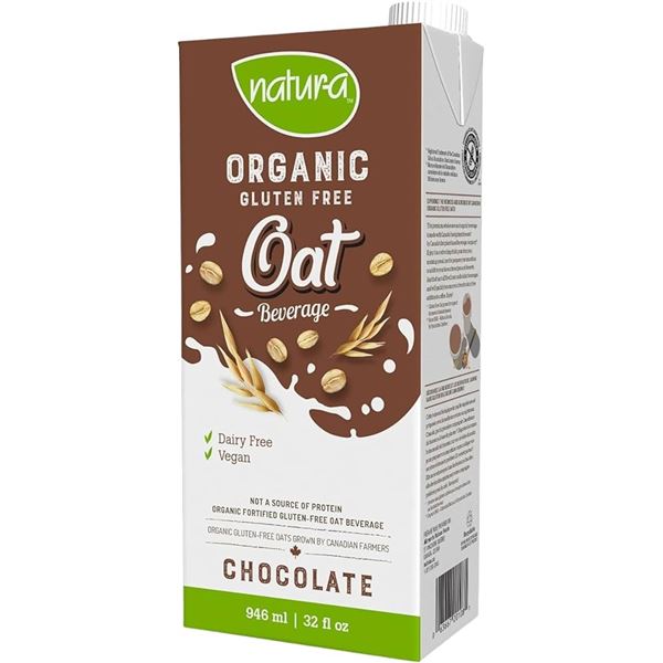 NEW 2 X 946ML NATURA ORGANIC OAT BEVERAGE CHOC