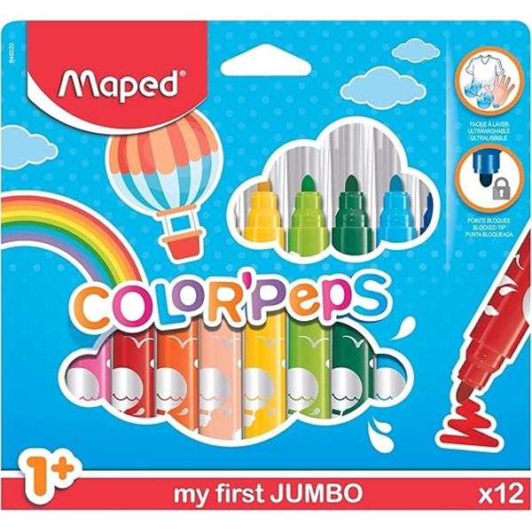 BRAND NEW MAPED COLOR PEPS 12 PACK OF WAX JUMBO