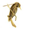 Image 4 : Vintage 18k Gold Multi Color Enamel Humming Bird Standing on Branch Pin Brooch
