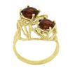 Image 6 : Vintage Handmade 18k Gold 3.2 ctw Round Garnet Open Wire Work Bypass Cocktail Ri