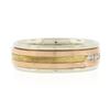 Image 5 : Vintage Mens 14k Multi Tone Gold 0.10 ctw Channel Set Diamond Grooved Band Ring