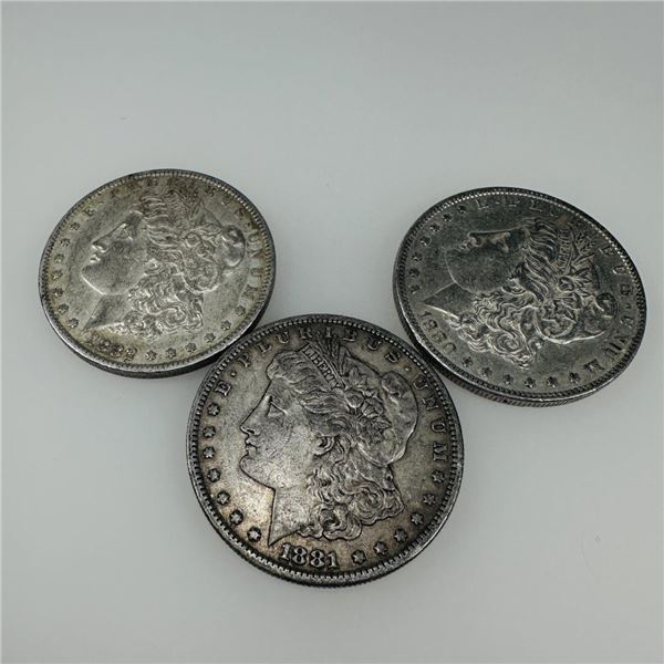 1880-1882 Morgan Silver Dollar (VG+) Consecutive Set
